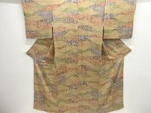 草花模様小紋着物